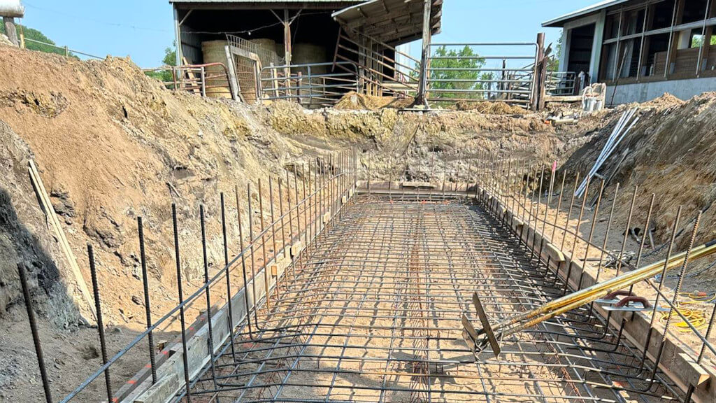 rebar prior to pouring concrete