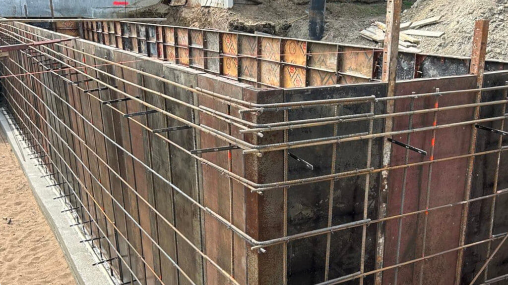 mold to give the concrete shape