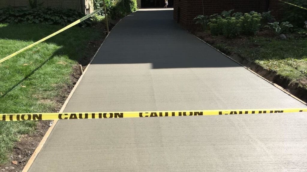long concrete driveway
